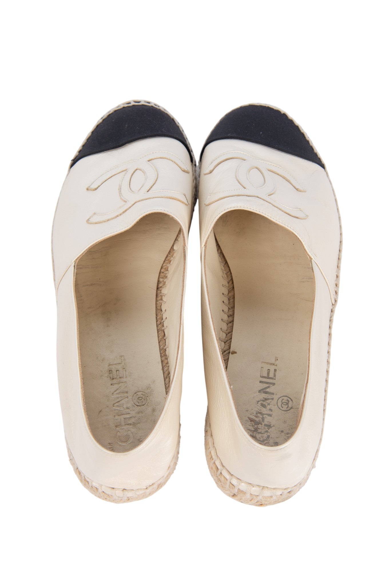 CHANEL Leather CC Espadrilles Size 42