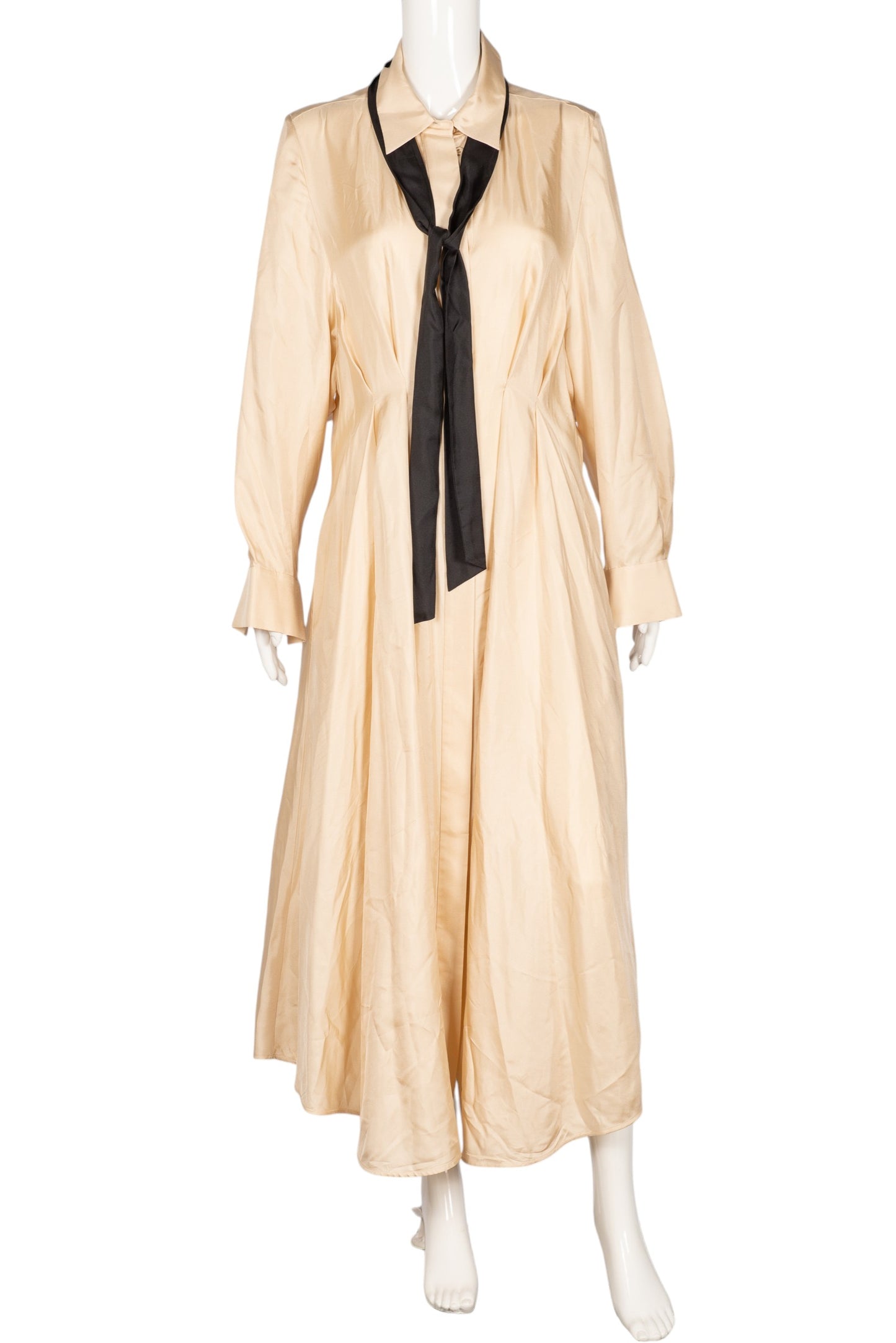 ZIMMERMANN Beige Silk Pleated Midi Dress Size XL